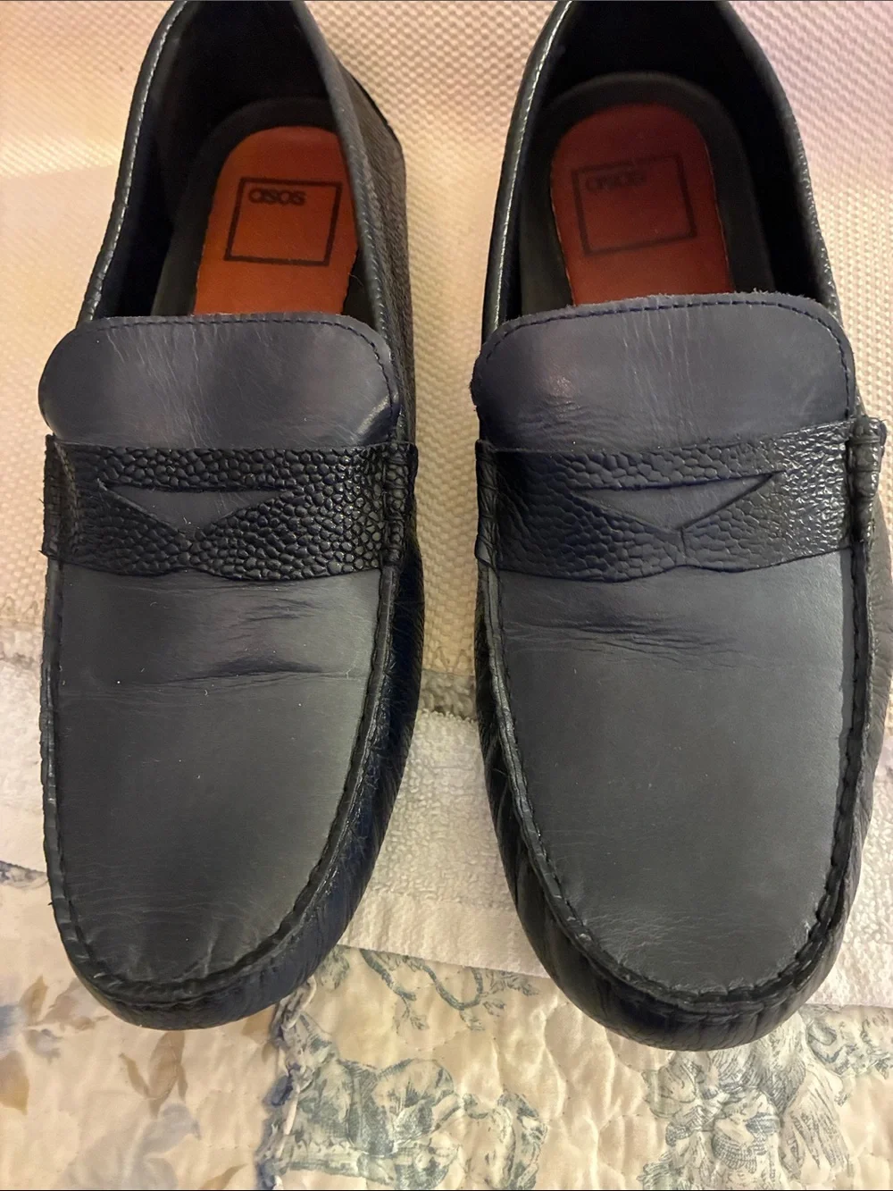 ASOS Men's Black Leather Penny Loafers-Excellent preowned condition